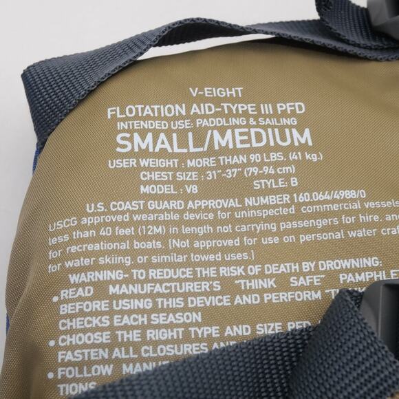 NEW Astral V-Eight Recycled PFD Life jacket  Blue Adult Small/Medium - Picture 10 of 12